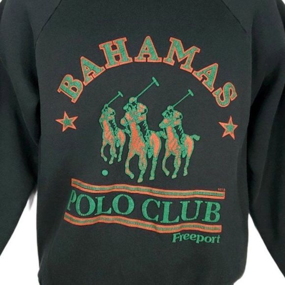 Freeport Bahamas Polo Club Sweatshirt Vintage 90s Made In USA Mens Size Medium - Picture 2 of 6